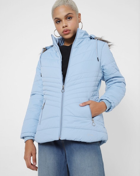 pale blue quilted jacket