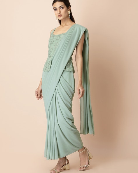 pleated saree skirt