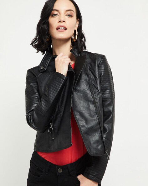 Womens MAX&Co. black Oversized Leather Jacket | Harrods UK