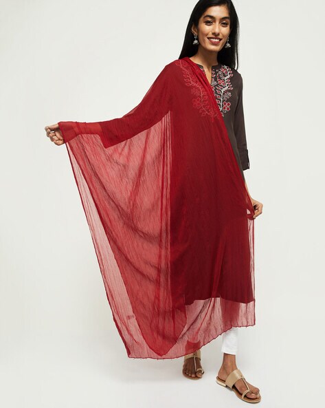 Embellished DupattaTextured Dupatta with Sequins Accent Price in India