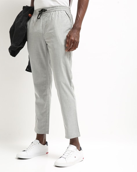 Grey hot sale pinstripe joggers