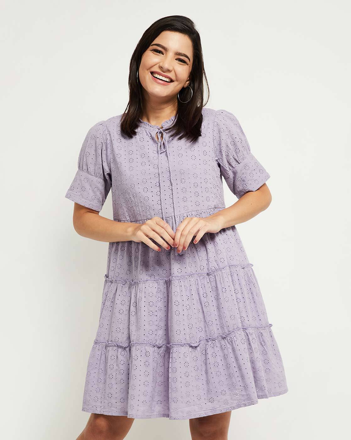 Buy Lavender Dresses for Women by Fyre Rose Online | Ajio.com