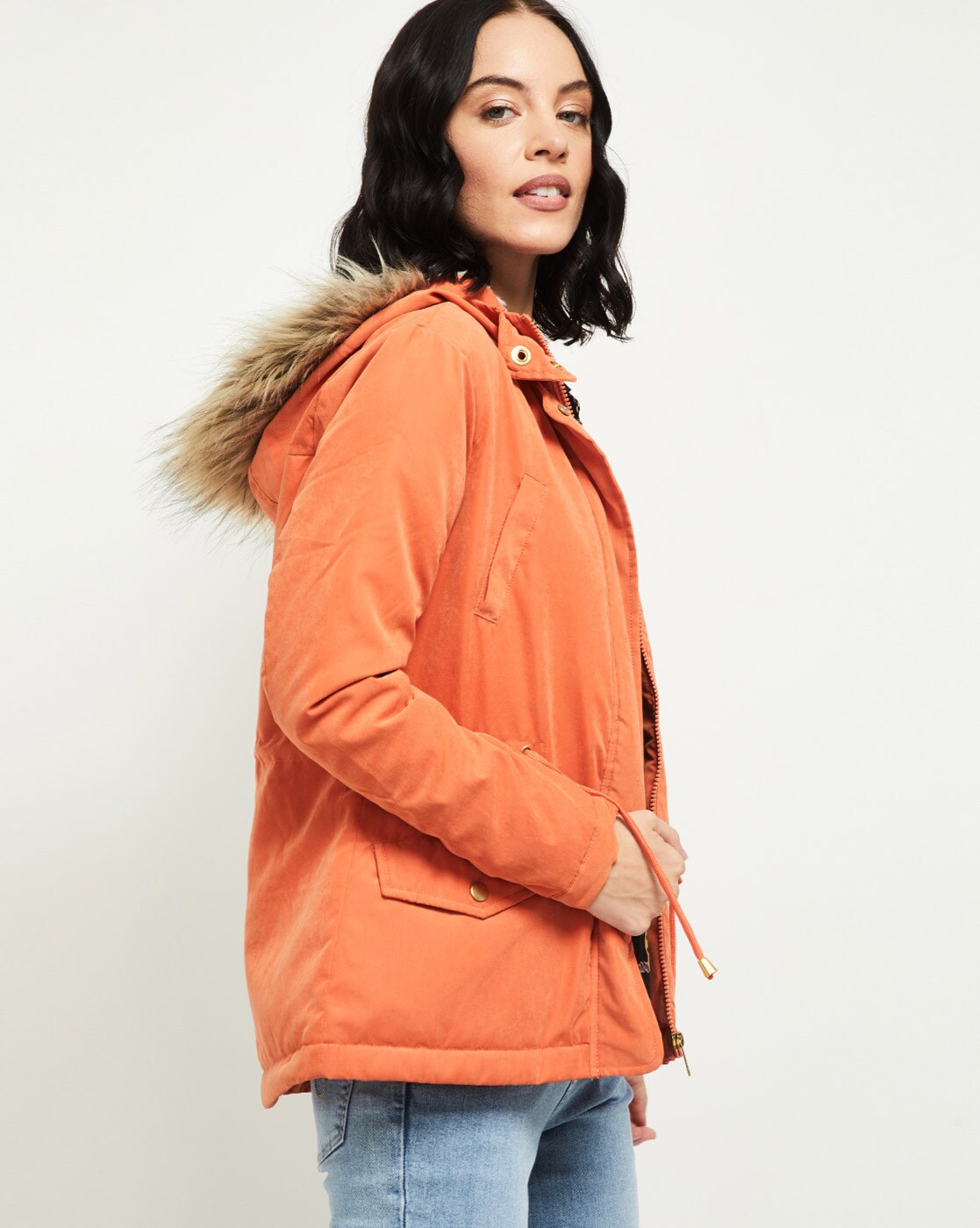 orange womens parka