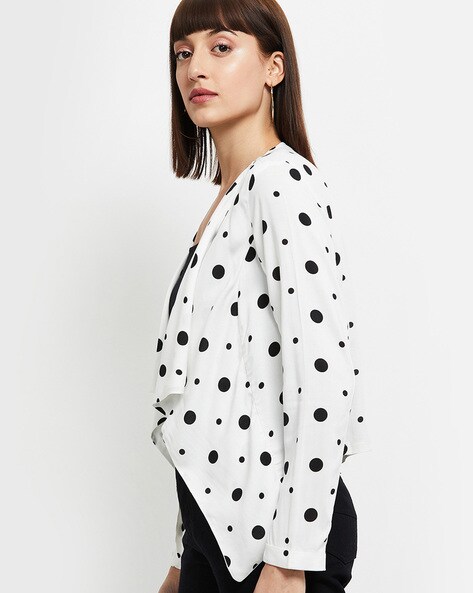 black and white polka dot shrug