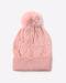 Embellished Ribbed Beanie with Faux Fur Ball