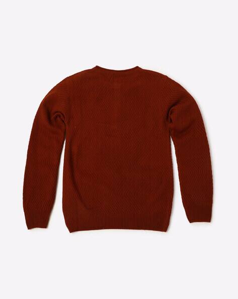 Textured Sweater with Patch Pocket view 3