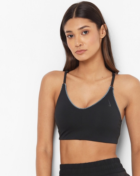 Padded Non-Wired Sports Bra with Adjustable Straps