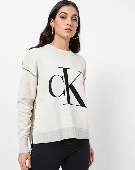 Buy Beige Sweaters & Cardigans for Women by Calvin Klein Jeans Online |  