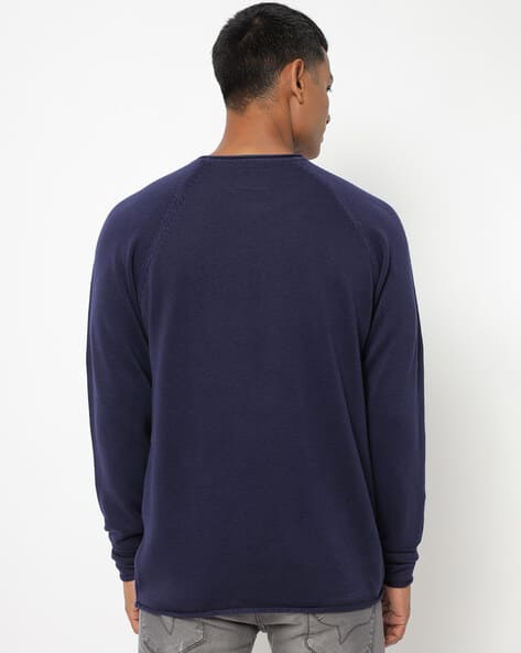 Round-Neck Pullover with Raglan Sleeve view 2