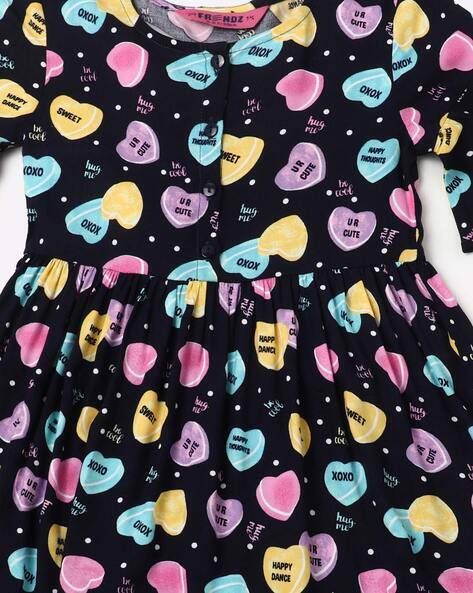 Printed Flared Dress with Tiered Hemline view 3