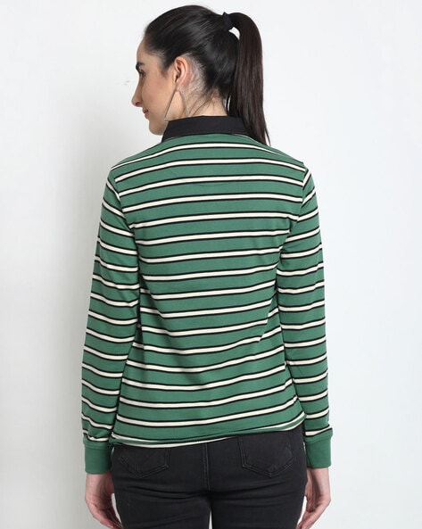 Striped hotsell collared sweatshirt