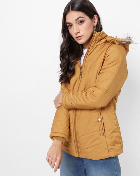 mustard quilted jacket womens