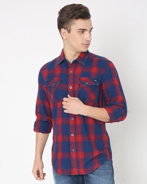 Gas Kant Checked Slim Fit Shirt