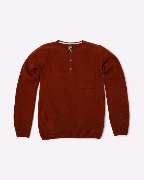 Textured Sweater with Patch Pocket view 2