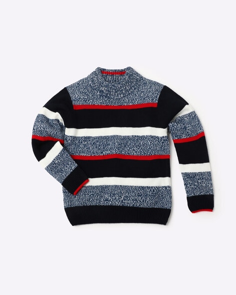 Striped High-Neck Sweater