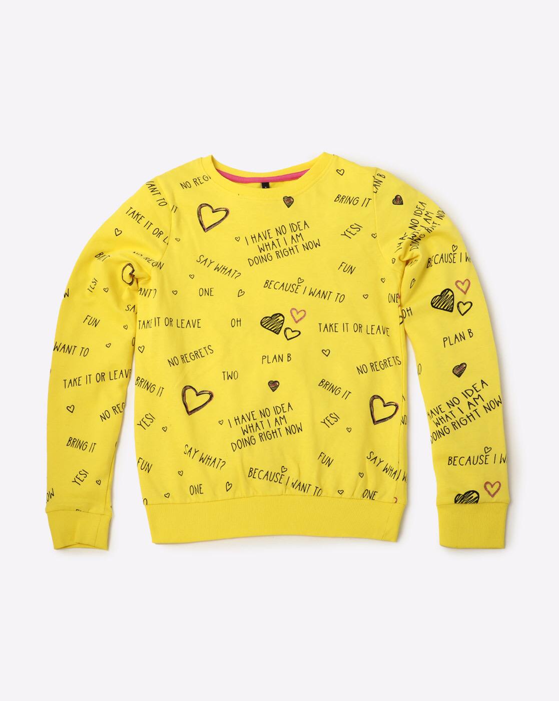 yellow sweatshirt for girls