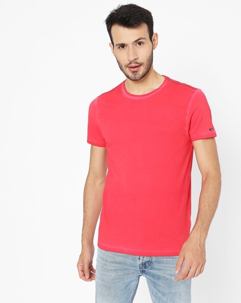 Gas Washed Slim Fit Crew-Neck T-shirt