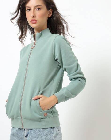 Zip-Front Sweatshirt with Insert Pockets