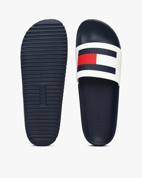 Navy blue tommy online hilfiger slides