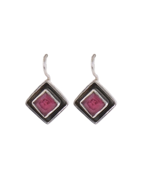Get Silver Ruby Hanging Earrings at  4299  LBB Shop
