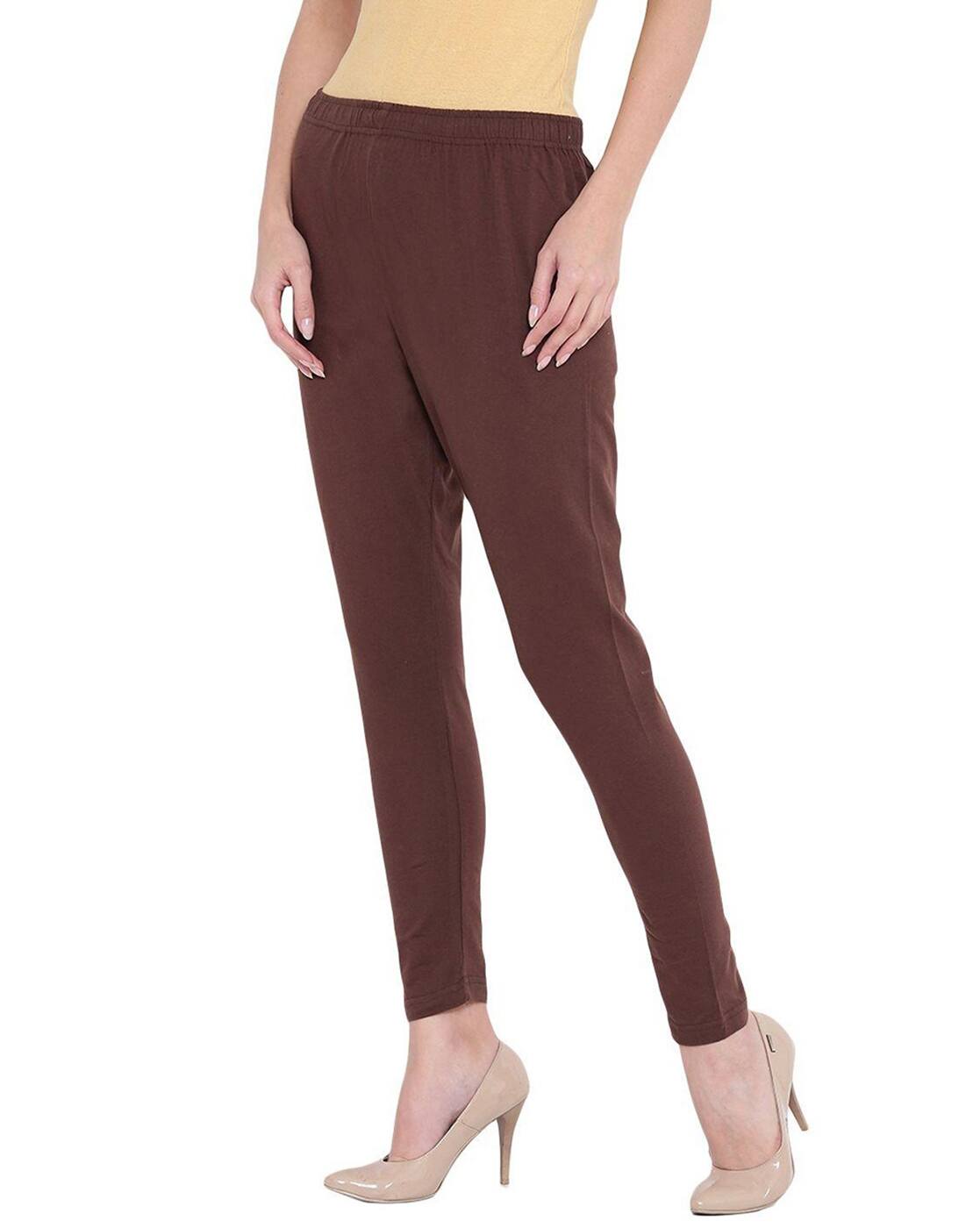 Brown Leggings for Women by Rangriti 