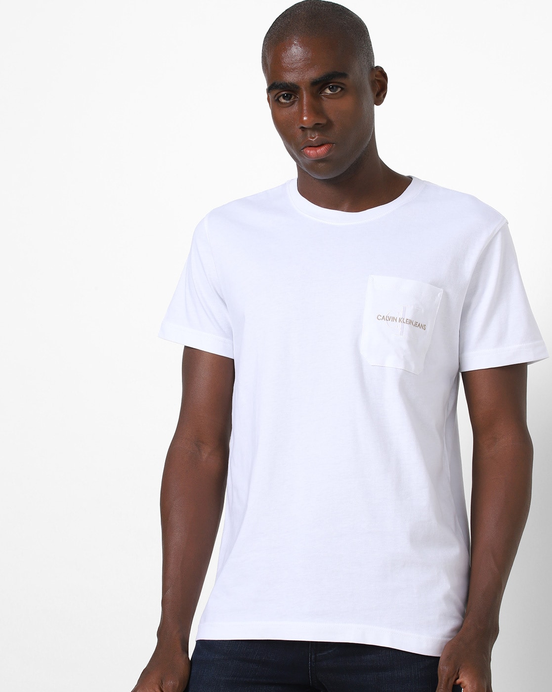 CALVIN KLEIN JEANS MONOGRAM EMBROIDERY T-SHIRT WITH POCKET Man