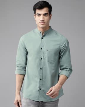 Best Offers on Mandarin collar shirts 