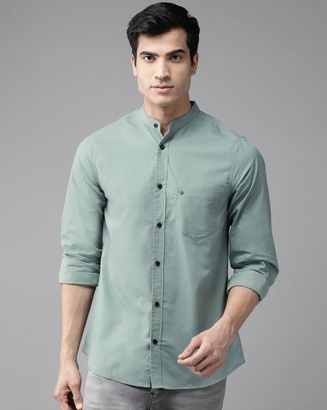 Shop Online Mens Silk Full Sleeves Shirt -Cream Colour | Ramraj Cotton