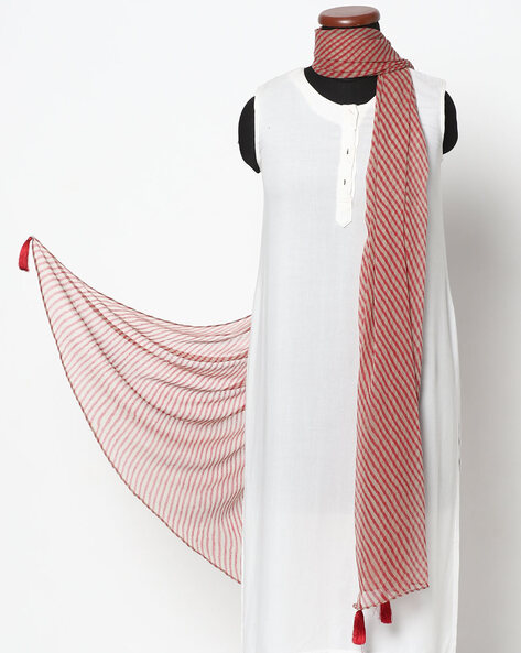 Striped Stole with Tassels Price in India