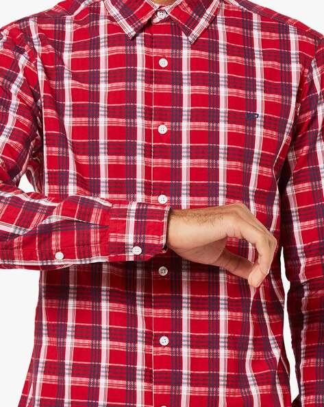 VINTAGE Checks Red & Blue Flannel Shirt