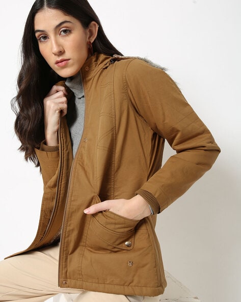 forever 21 quilted jacket brown