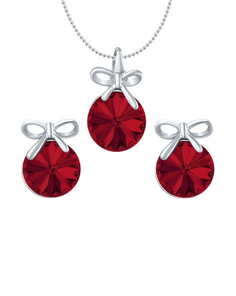 Buy Swarovski Jewelry online india | Swarovski Earrings shopping online |  Swarovski gifts: Swarovski Crystals Birthstone Crystal Color Stud Pendant &  Earrings Set | Valentines Day Sale on Amazon Glimmering