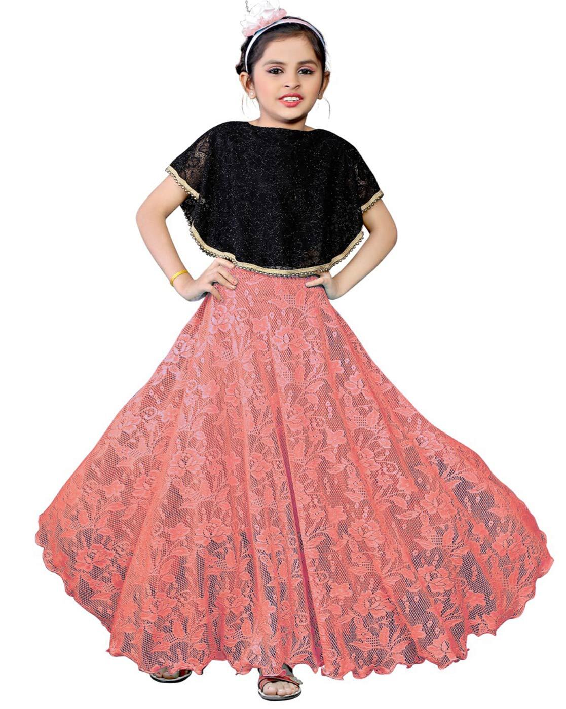 peach and black gown