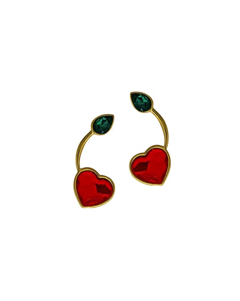 Discover more than 200 red heart earrings