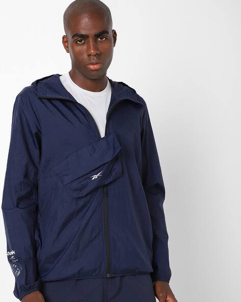 Reebok Zip-Front Hoodie with Flap Pocket