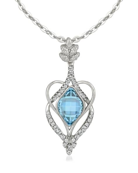 Rhodium-Plated Valentino Swarovski Solitaire Pendant