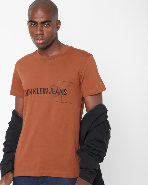 calvin klein brown t shirt