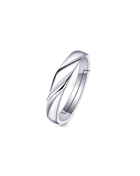 Engraved Platinum Ring with Diamonds for Men JL PT 509