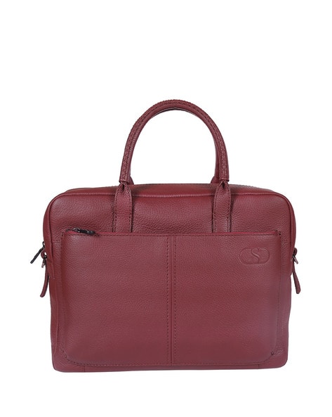 LaptopBag – burgundy and red leather