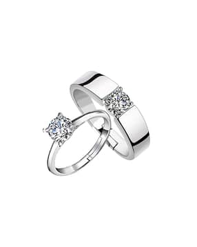 mahi Rhodium Plated Couple Ring Set-picture-25