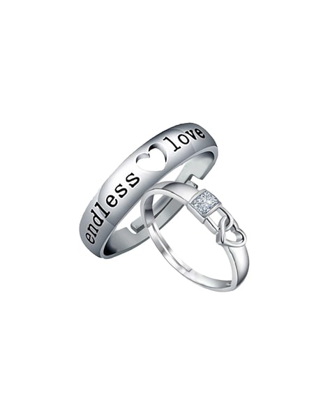 Couple Rings Adjustable Engraved: 2PCS Promise Rings Wedding Rings for  Valentine - Walmart.com