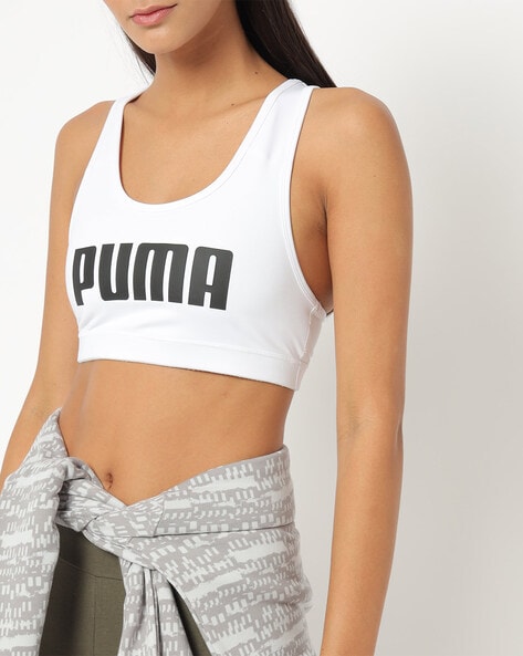 Buy Puma White Printed Mid Support Padded Training Bra for Women Online @  Tata CLiQ