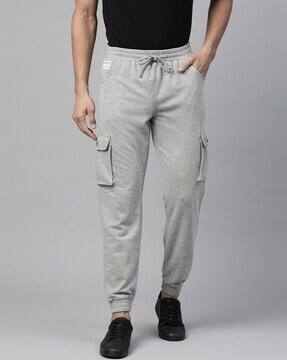 Buy Grey Melange Track Pants for Men by 