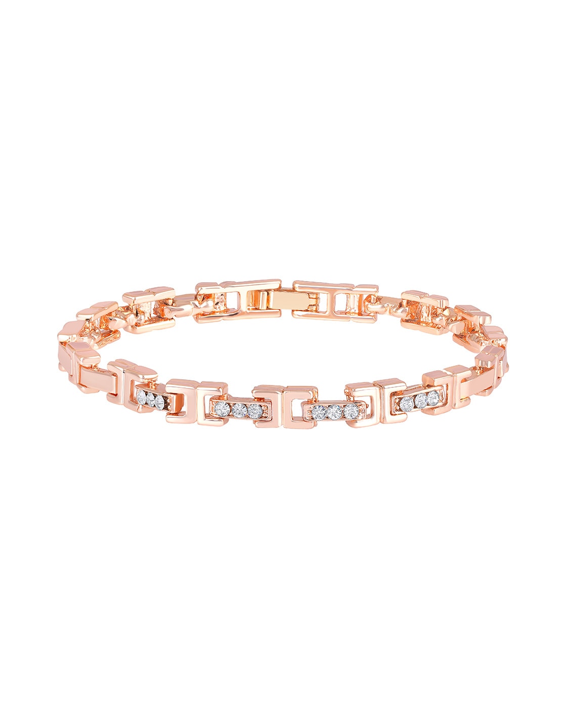 Buy online Rose Gold Plated White Ad Studded Delicate Bracelet from fashion  jewellery for Women by Saraf Rs Jewellery for ₹500 at 82% off | 2024  Limeroad.com