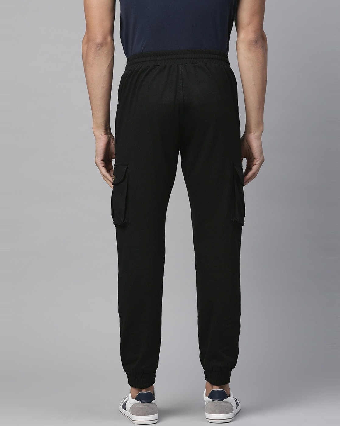 mens cargo black trousers