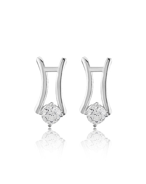 Buy Buycitky Rose Gold Plated Prongs Swarovski Crystal Stud Earrings for  Women Jewelry Multicolor Crystal Studs U Earrings (B1) at Amazon.in