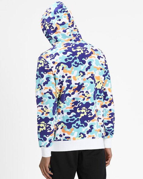 Puma all over print camo insert store overhead hoodie