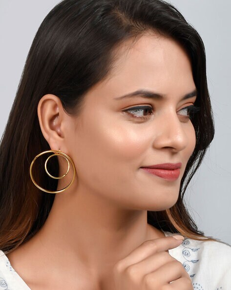 Gold Emerge Double Hoop Earrings - Hoop Earrings | Mimco