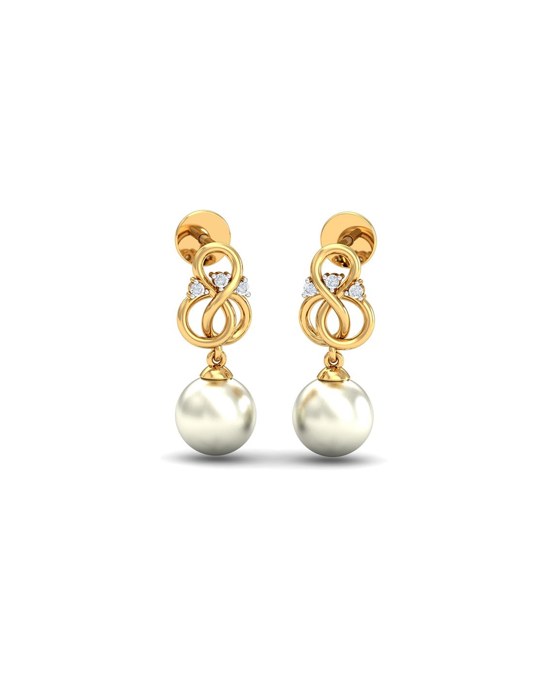 Tahitian South Sea Pearl Diamond Dangle Earrings