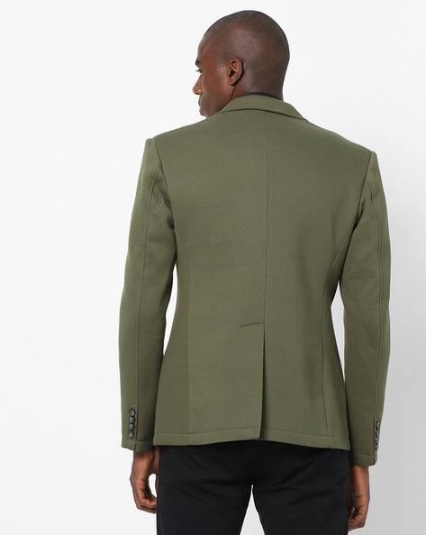 Single-Breasted Peacoat with Notched Lapel